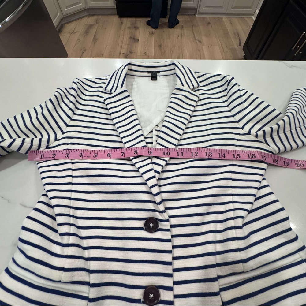 J. Crew Navy and White Striped Blazer size Small - Picture 3 of 7
